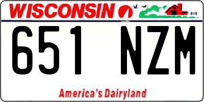 WI license plate 651NZM