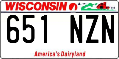 WI license plate 651NZN