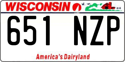WI license plate 651NZP