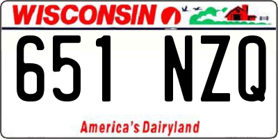 WI license plate 651NZQ