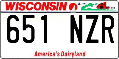 WI license plate 651NZR