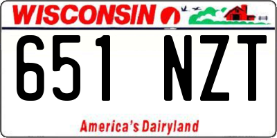 WI license plate 651NZT