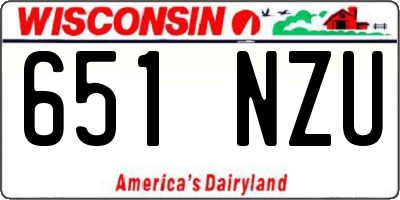 WI license plate 651NZU