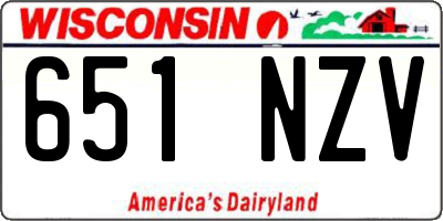 WI license plate 651NZV
