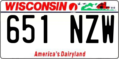 WI license plate 651NZW