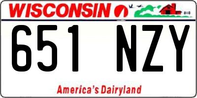 WI license plate 651NZY