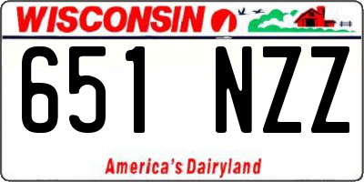 WI license plate 651NZZ