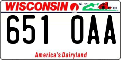 WI license plate 651OAA
