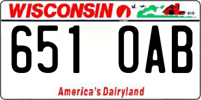 WI license plate 651OAB