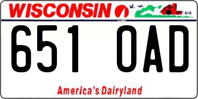 WI license plate 651OAD
