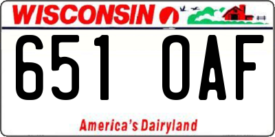 WI license plate 651OAF