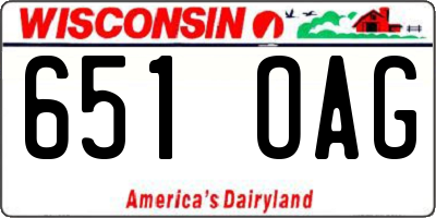 WI license plate 651OAG
