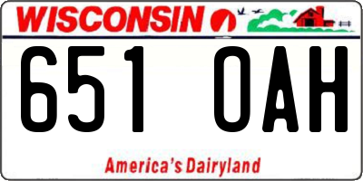 WI license plate 651OAH