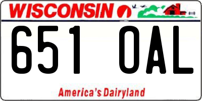 WI license plate 651OAL