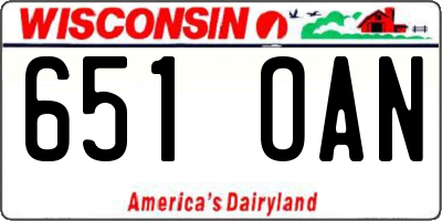 WI license plate 651OAN