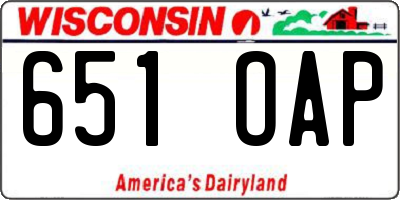 WI license plate 651OAP
