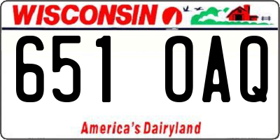 WI license plate 651OAQ