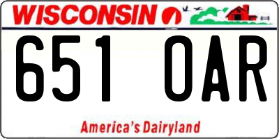 WI license plate 651OAR