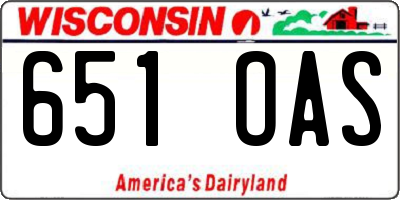 WI license plate 651OAS