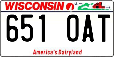 WI license plate 651OAT