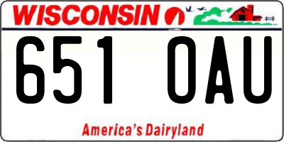 WI license plate 651OAU