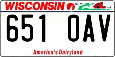 WI license plate 651OAV