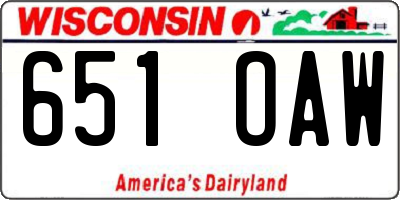 WI license plate 651OAW