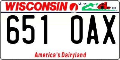 WI license plate 651OAX