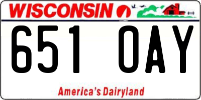 WI license plate 651OAY