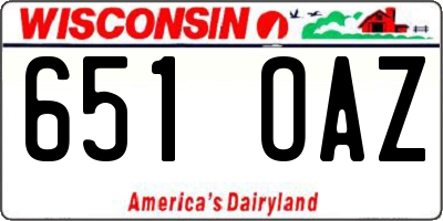WI license plate 651OAZ