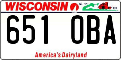WI license plate 651OBA
