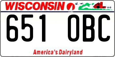 WI license plate 651OBC