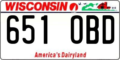 WI license plate 651OBD