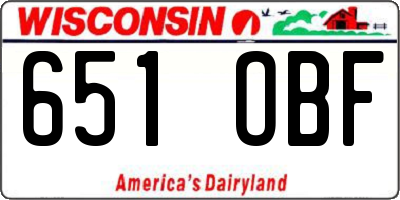 WI license plate 651OBF