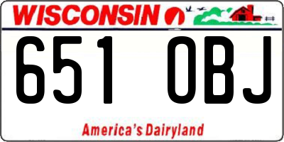 WI license plate 651OBJ
