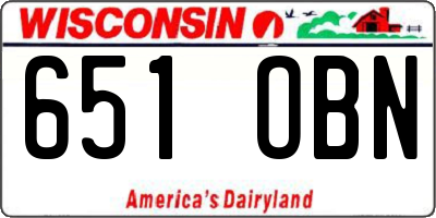 WI license plate 651OBN