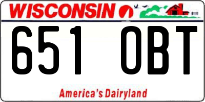 WI license plate 651OBT