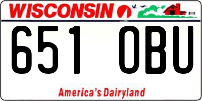 WI license plate 651OBU