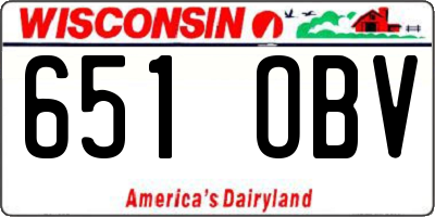 WI license plate 651OBV