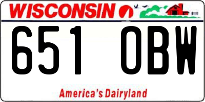 WI license plate 651OBW