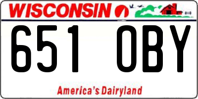 WI license plate 651OBY