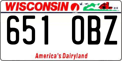 WI license plate 651OBZ