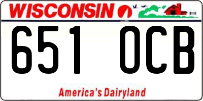WI license plate 651OCB