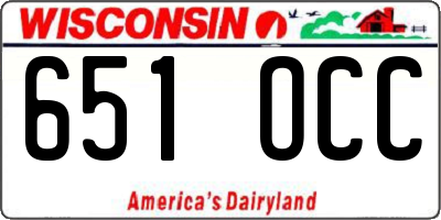 WI license plate 651OCC