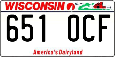 WI license plate 651OCF