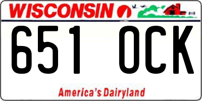 WI license plate 651OCK