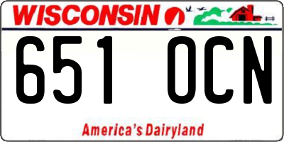 WI license plate 651OCN