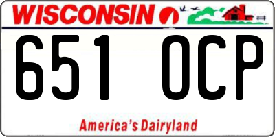 WI license plate 651OCP