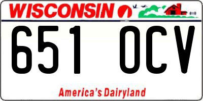 WI license plate 651OCV