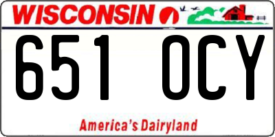 WI license plate 651OCY